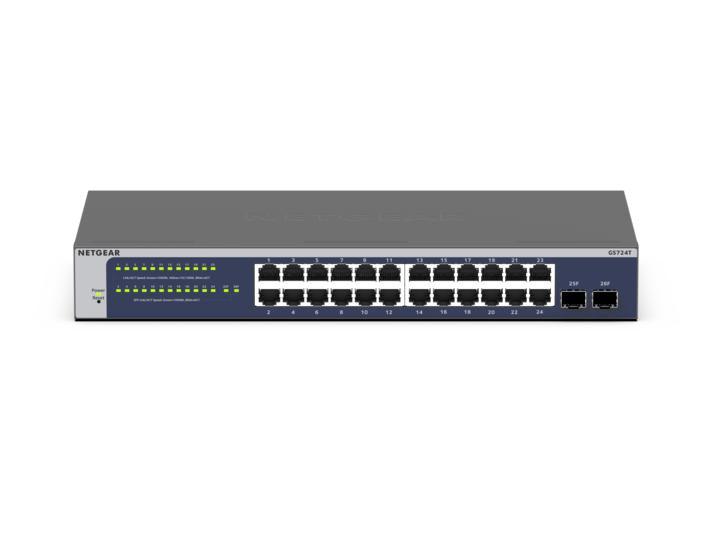 NETGEAR GS724T v6 – Managed L2+/L3 Switch – 24× 1G, 2× SFP, 19", 1U