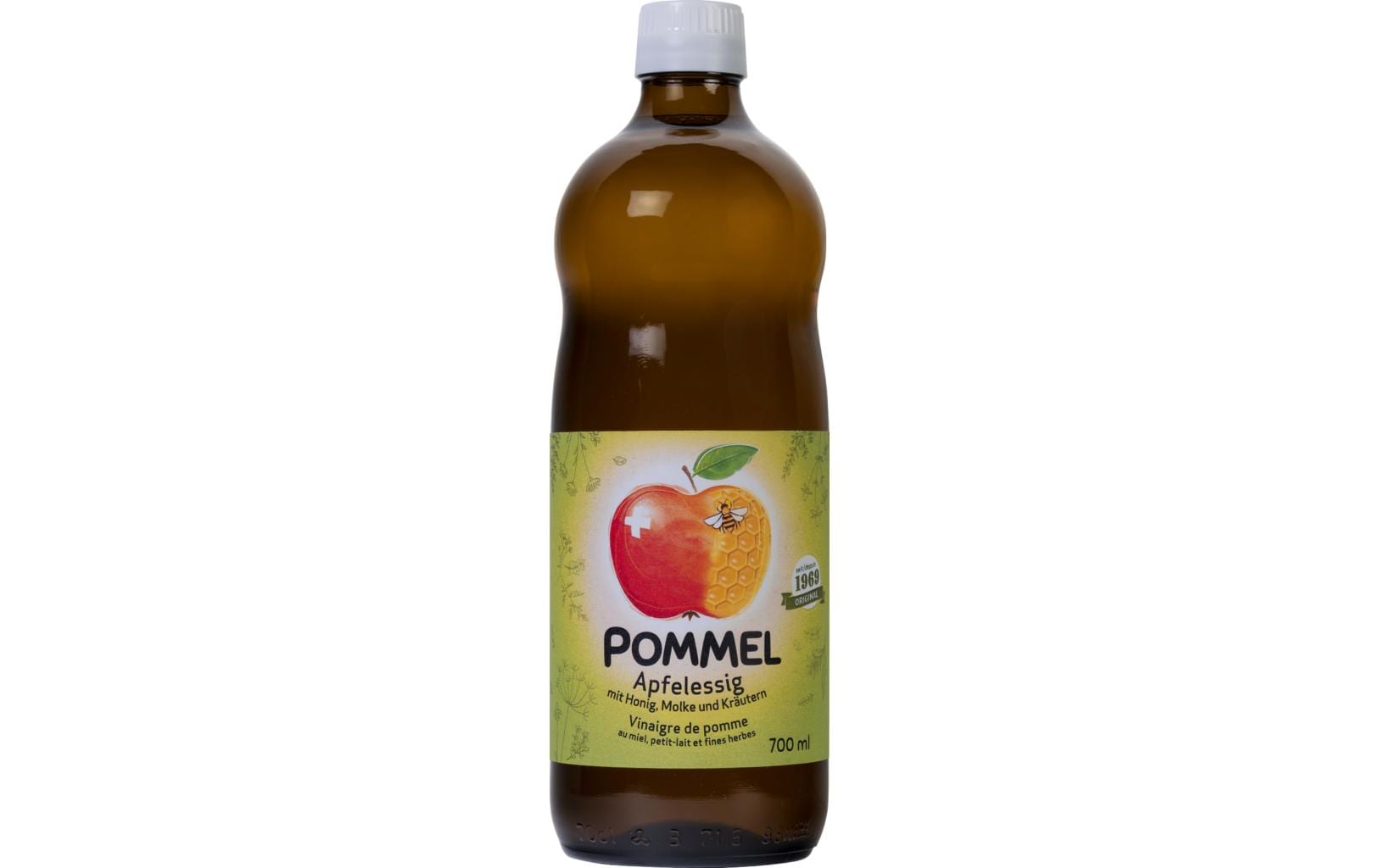 Pommel Apfelessig mit Honig, Süssmolke und Kräutern – 700 ml