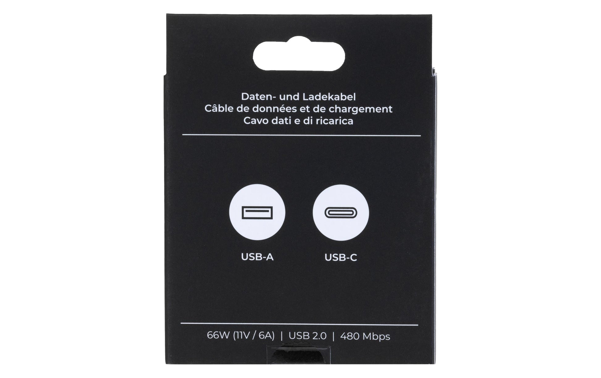 ONIT USB-A auf USB-C Kabel – USB 2.0 (480 Mbit/s) – 0,5 m – PD 66 W – Textilmantel – Weiss