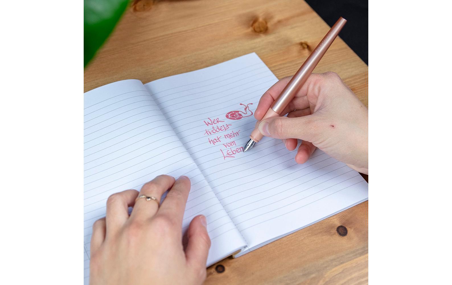 Schneider AG Schneider Callissima Kalligrafie – Bandzug 1,1 mm – für Rechts- & Linkshänder – Aprikose – Patronen