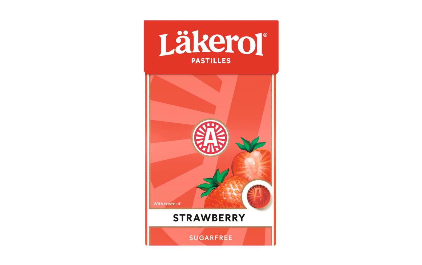 Läkerol Lutschbonbons – Erdbeere, zuckerfrei – 27 g