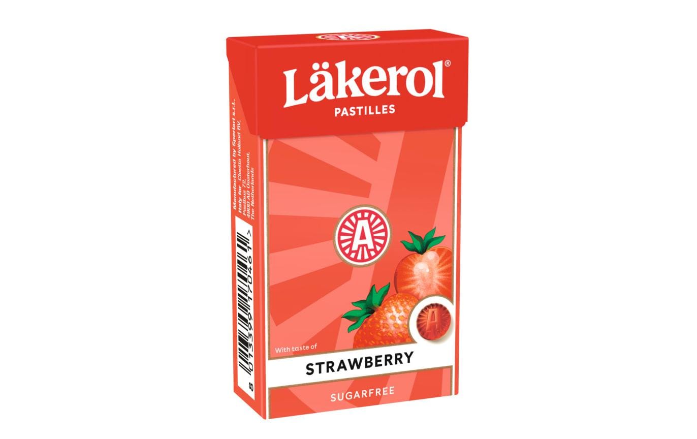 Läkerol Lutschbonbons – Erdbeere, zuckerfrei – 27 g