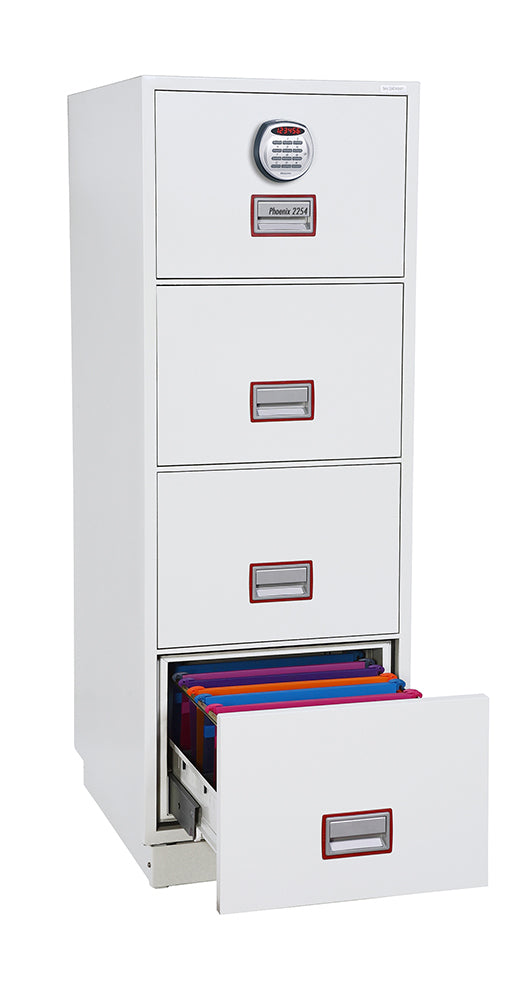 Phoenix Safe Co. Phoenix Sicherheitsschrank FS2254E – Elektronikschloss – 530 × 675 × 1495 mm – Feuerschutz 90 min – Weiss