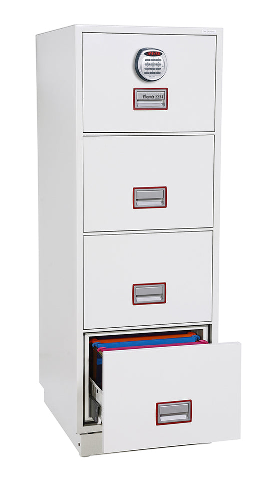 Phoenix Safe Co. Phoenix Sicherheitsschrank FS2254E – Elektronikschloss – 530 × 675 × 1495 mm – Feuerschutz 90 min – Weiss