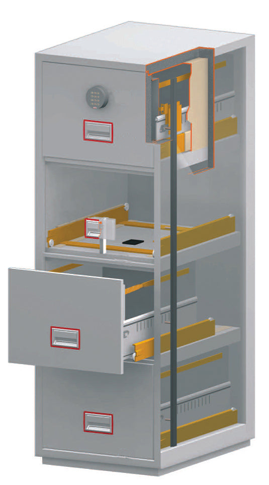 Phoenix Safe Co. Phoenix Sicherheitsschrank FS2254E – Elektronikschloss – 530 × 675 × 1495 mm – Feuerschutz 90 min – Weiss