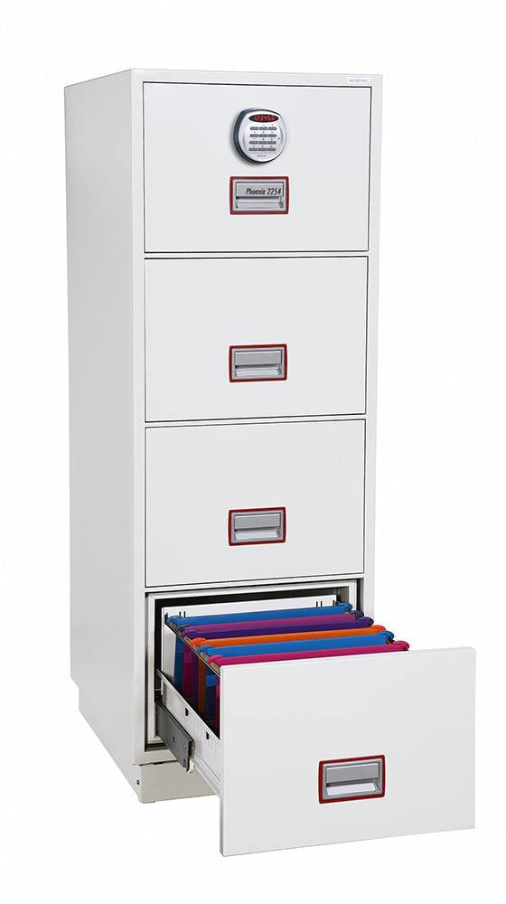 Phoenix Safe Co. Phoenix Sicherheitsschrank FS2254E – Elektronikschloss – 530 × 675 × 1495 mm – Feuerschutz 90 min – Weiss