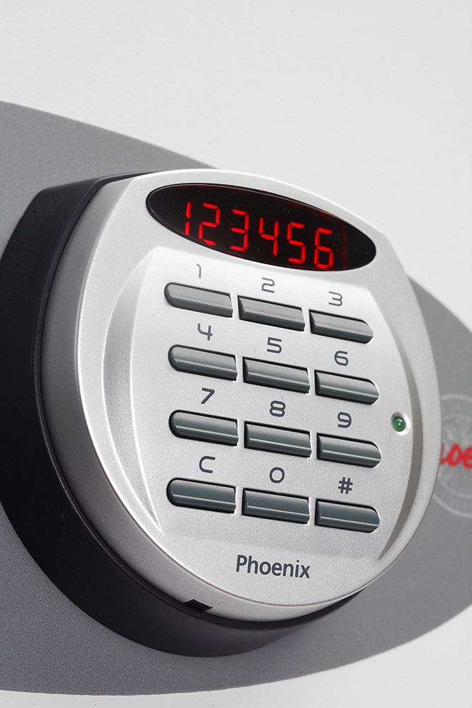 Phoenix Safe Co. Phoenix Sicherheitsschrank FS2254E – Elektronikschloss – 530 × 675 × 1495 mm – Feuerschutz 90 min – Weiss