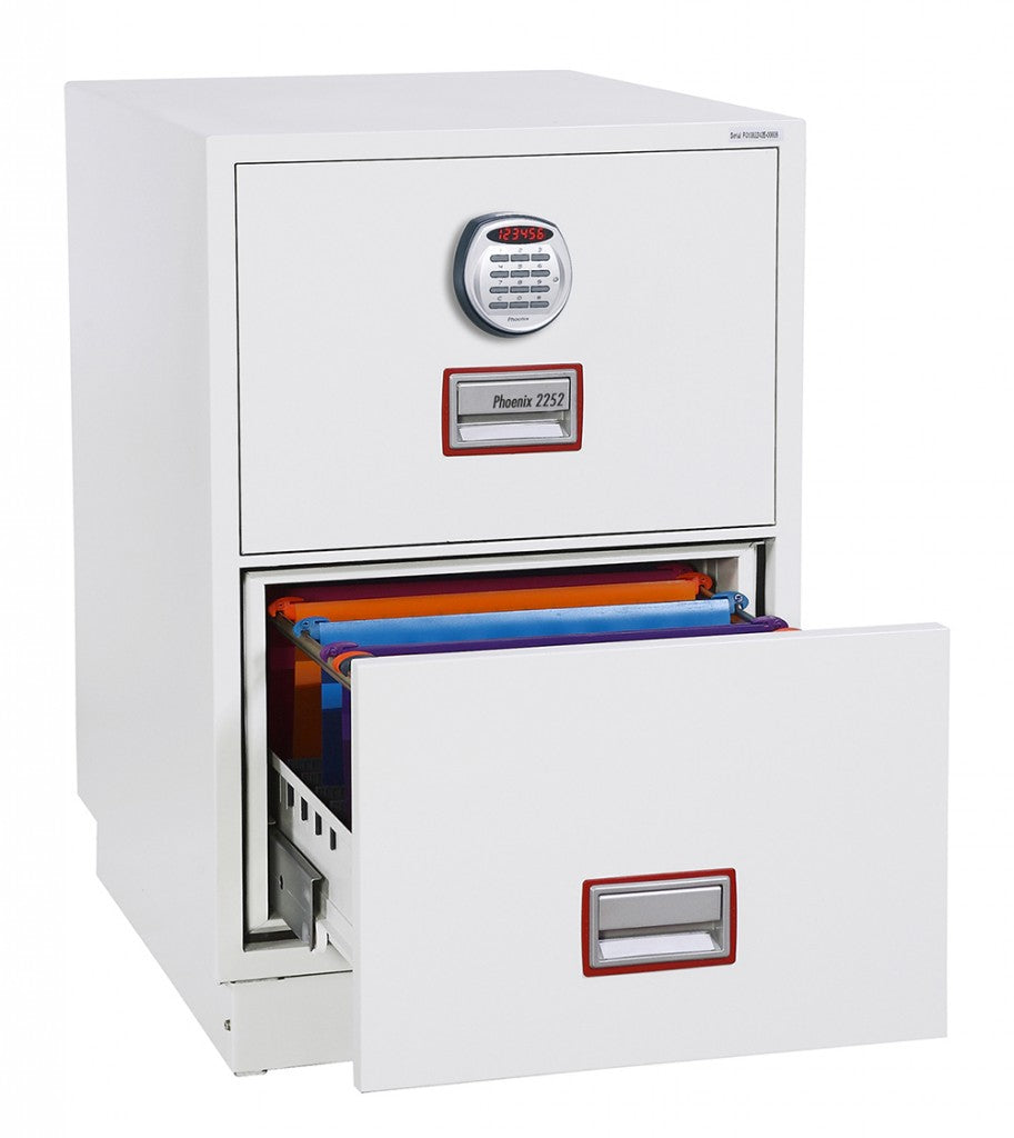 Phoenix Safe Co. Phoenix Feuerschutzbox FS2252E – Elektronikschloss – 530 × 675 × 805 mm – Feuerschutz 90 min – Weiss