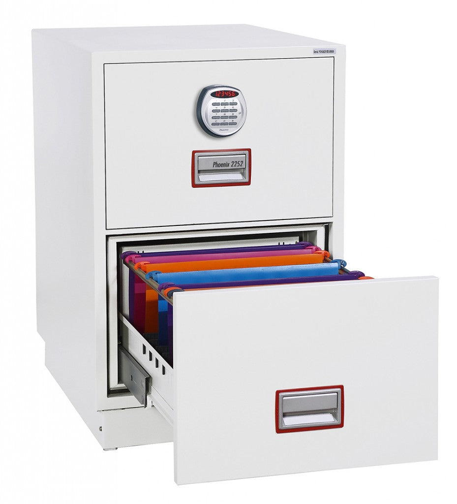 Phoenix Safe Co. Phoenix Feuerschutzbox FS2252E – Elektronikschloss – 530 × 675 × 805 mm – Feuerschutz 90 min – Weiss