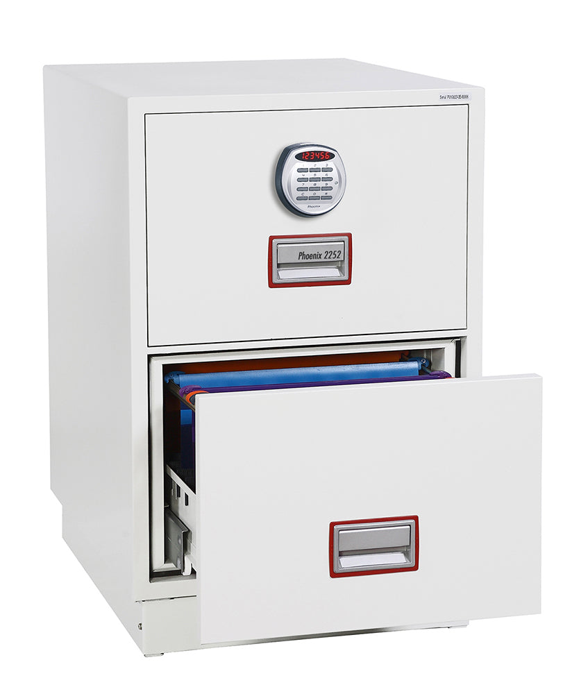 Phoenix Safe Co. Phoenix Feuerschutzbox FS2252E – Elektronikschloss – 530 × 675 × 805 mm – Feuerschutz 90 min – Weiss