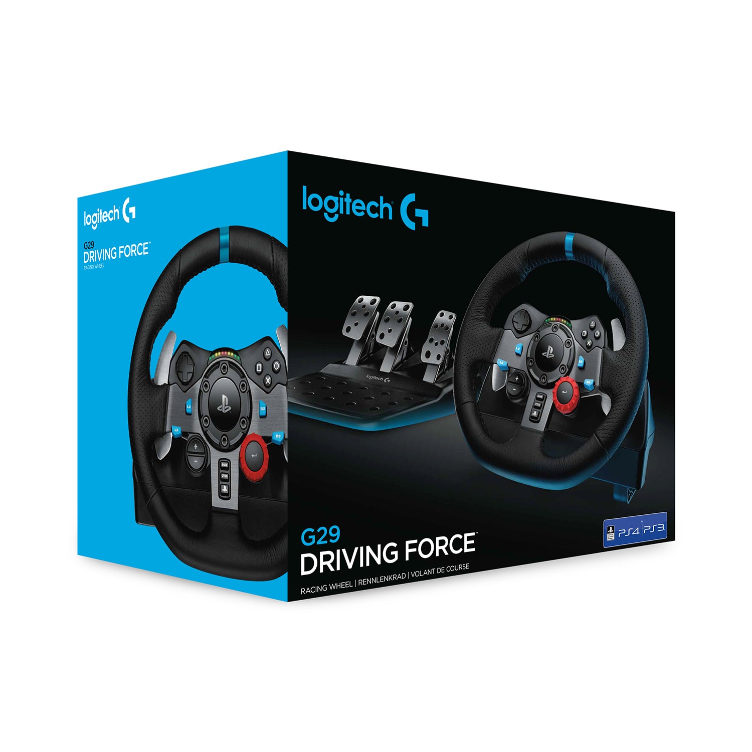 Logitech G G29 Driving Force – Lenkrad + Pedale – Force-Feedback, 900° – USB 2.0 – für PC & PlayStation