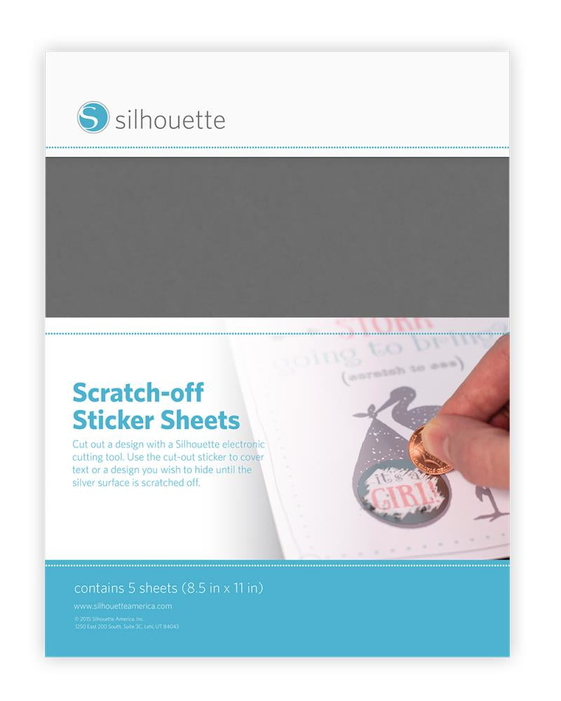 Silhouette Stickerpapier – für Silhouette Schneideplotter – 305 × 305 mm – Weiss – 5 Blatt