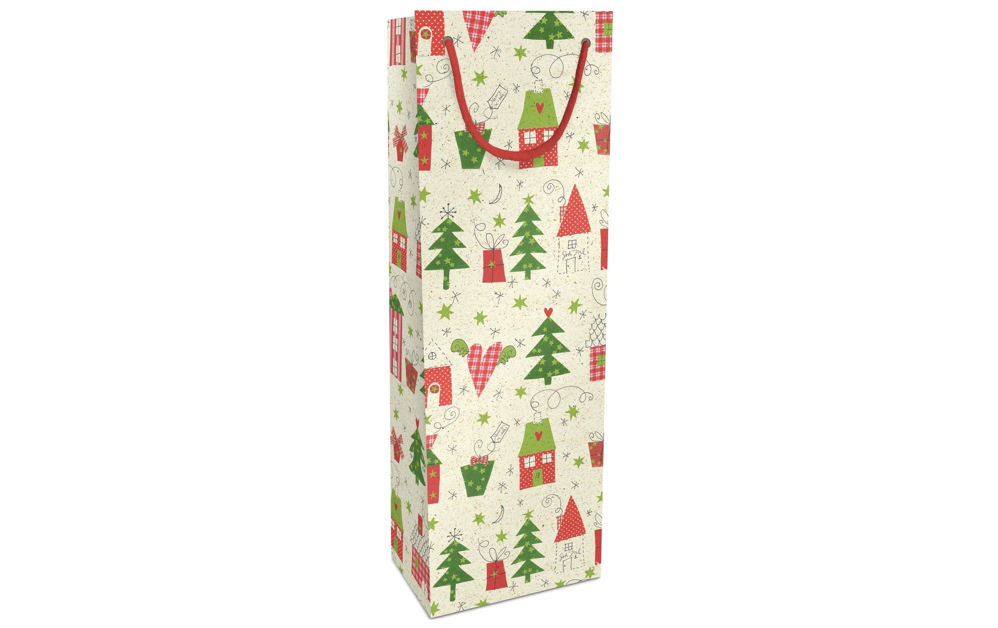 Braun + Company Geschenkbox – Bullerbü, Weihnachten – Flaschentüte – für Flaschen – 120 × 360 × 100 mm