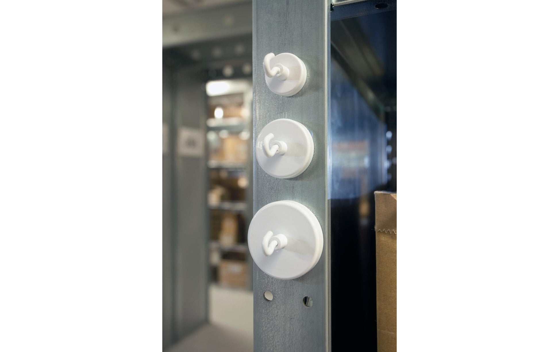 Magnetoplan Hakenmagnet – Ø 25 mm – 1 Stk., weiss