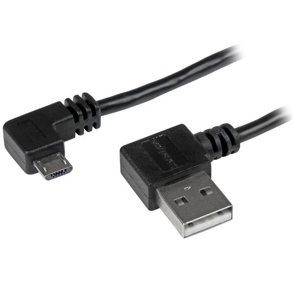 StarTech.com USB-A auf Micro-USB-B Kabel – USB 2.0 (480 Mbit/s) – 2 m – Abgewinkelt, PVC-Mantel – Schwarz