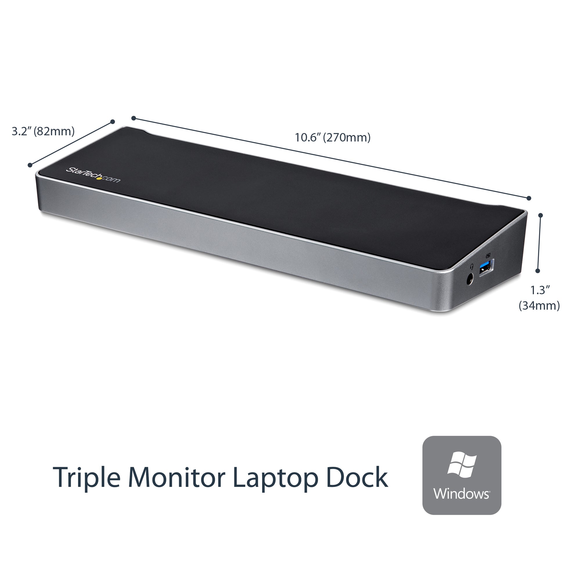 StarTech.com Dockingstation – 2× DP, 1× HDMI, 5× USB-A, GbE, 3,5 mm Audio, für Windows/Mac/ChromeOS