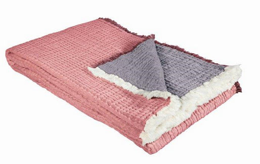 Eskimo Wohndecke Nora – 130 × 200 cm, Bio-Baumwolle, Dunkelviolett