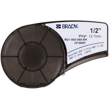 Brady BMP21 Vinyl-Industrieband – schwarz auf weiss – 12,7 mm × 6,4 m, Vinyl, matt – für Brady M210/M211