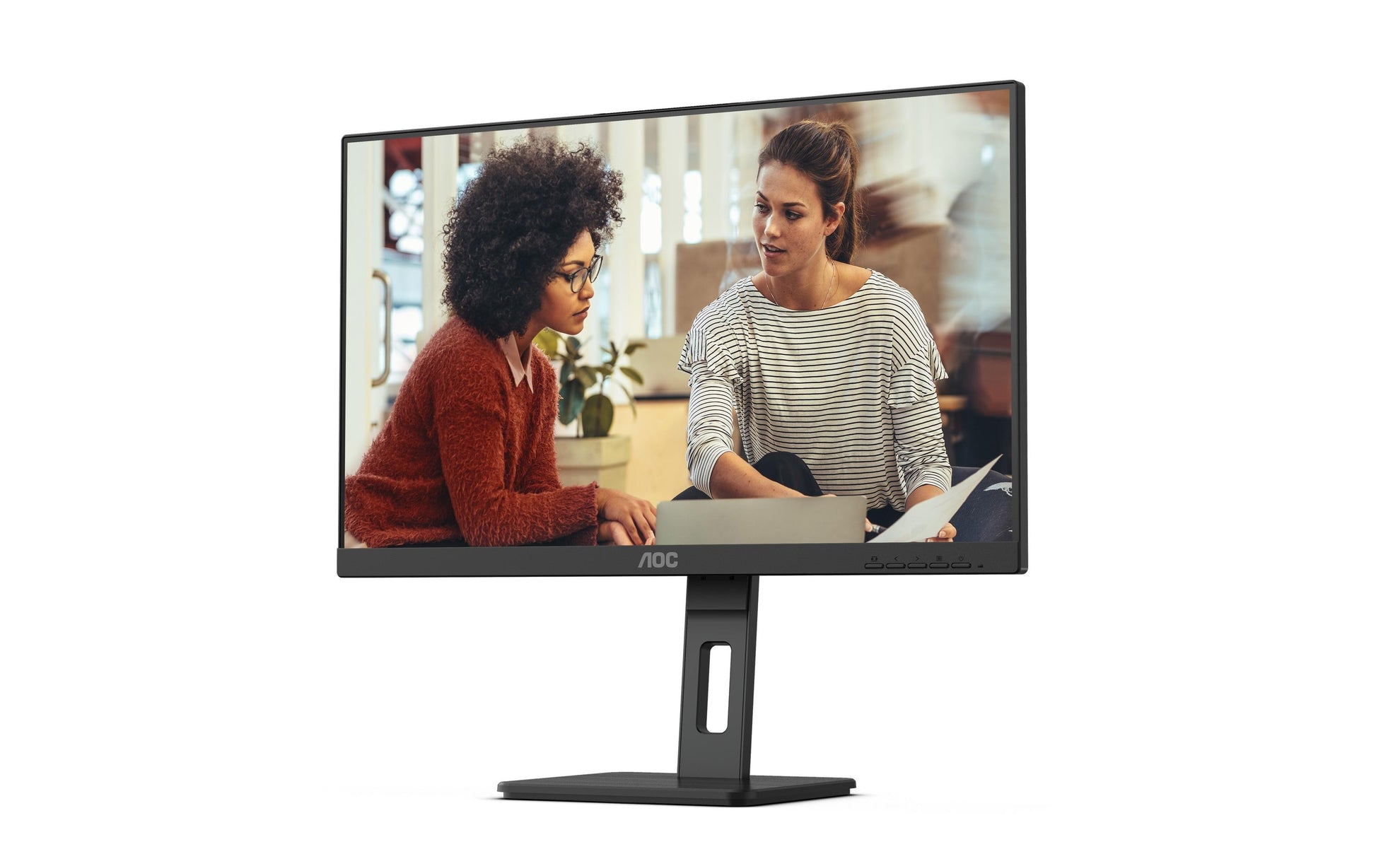 AOC 24E3QAF – Monitor, 24", IPS, 75 Hz, Integrierte Lautsprecher, Schwarz