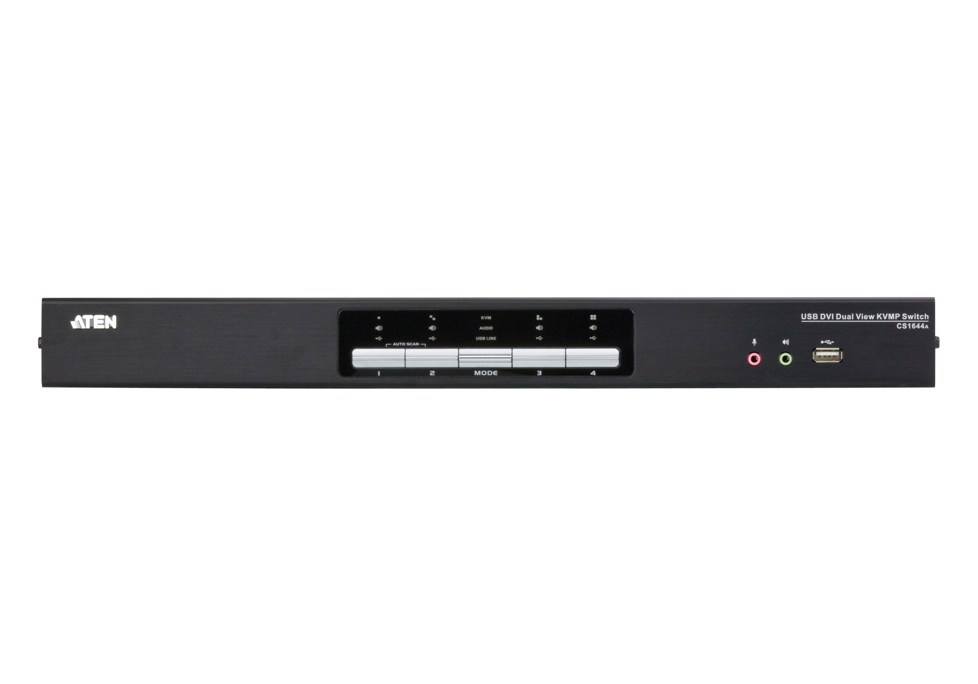 ATEN CS1644A KVM-Switch – USB, 2× DVI, 2× USB-A, 3,5 mm Audio, für Windows/Mac/Linux
