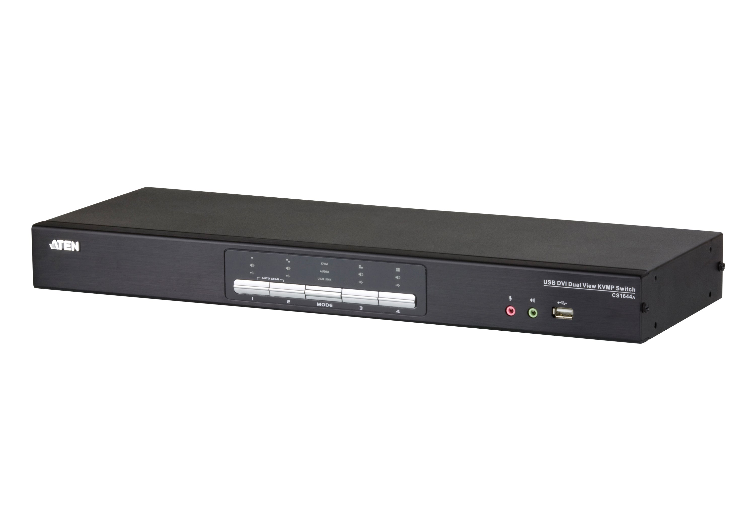 ATEN CS1644A KVM-Switch – USB, 2× DVI, 2× USB-A, 3,5 mm Audio, für Windows/Mac/Linux