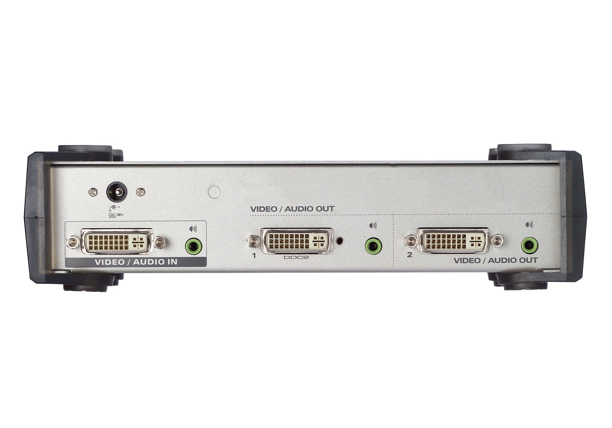 ATEN VS162 – DVI-Splitter – Aktiv, 2 Ports (DVI‑I), 1920×1200, für DVI-Geräte – Schwarz/Grau