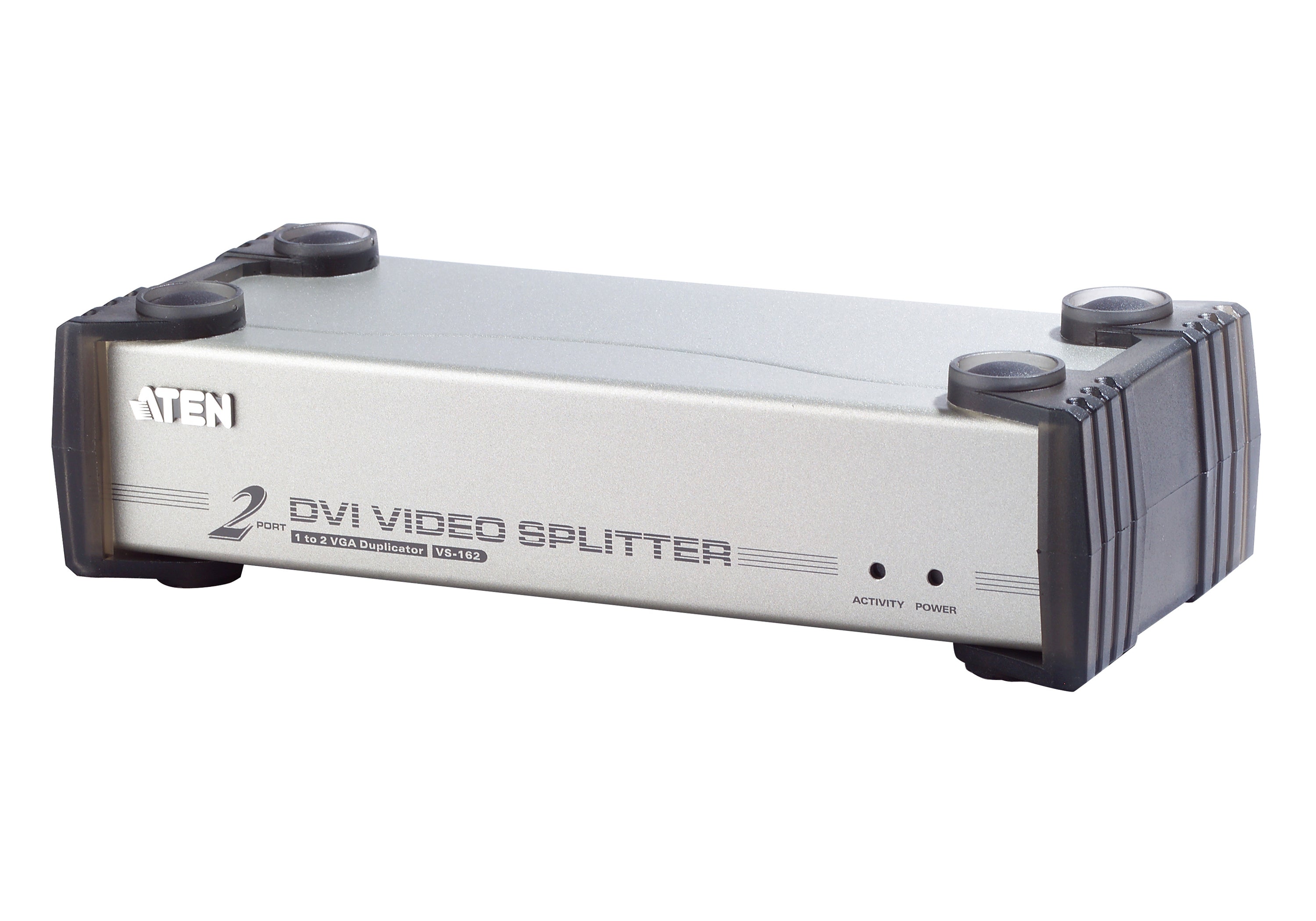 ATEN VS162 – DVI-Splitter – Aktiv, 2 Ports (DVI‑I), 1920×1200, für DVI-Geräte – Schwarz/Grau