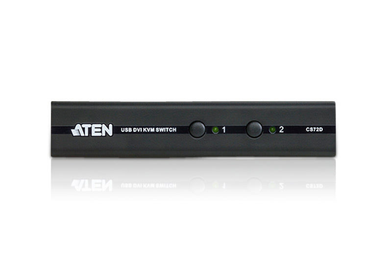 ATEN CS72D – KVM-Switch – 2-Port, DVI-D – 1920 × 1200 @ 60 Hz, Audio