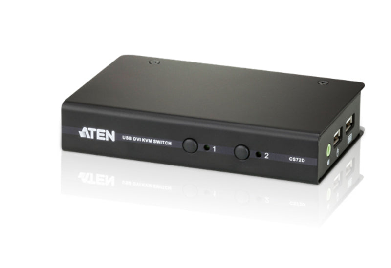 ATEN CS72D – KVM-Switch – 2-Port, DVI-D – 1920 × 1200 @ 60 Hz, Audio