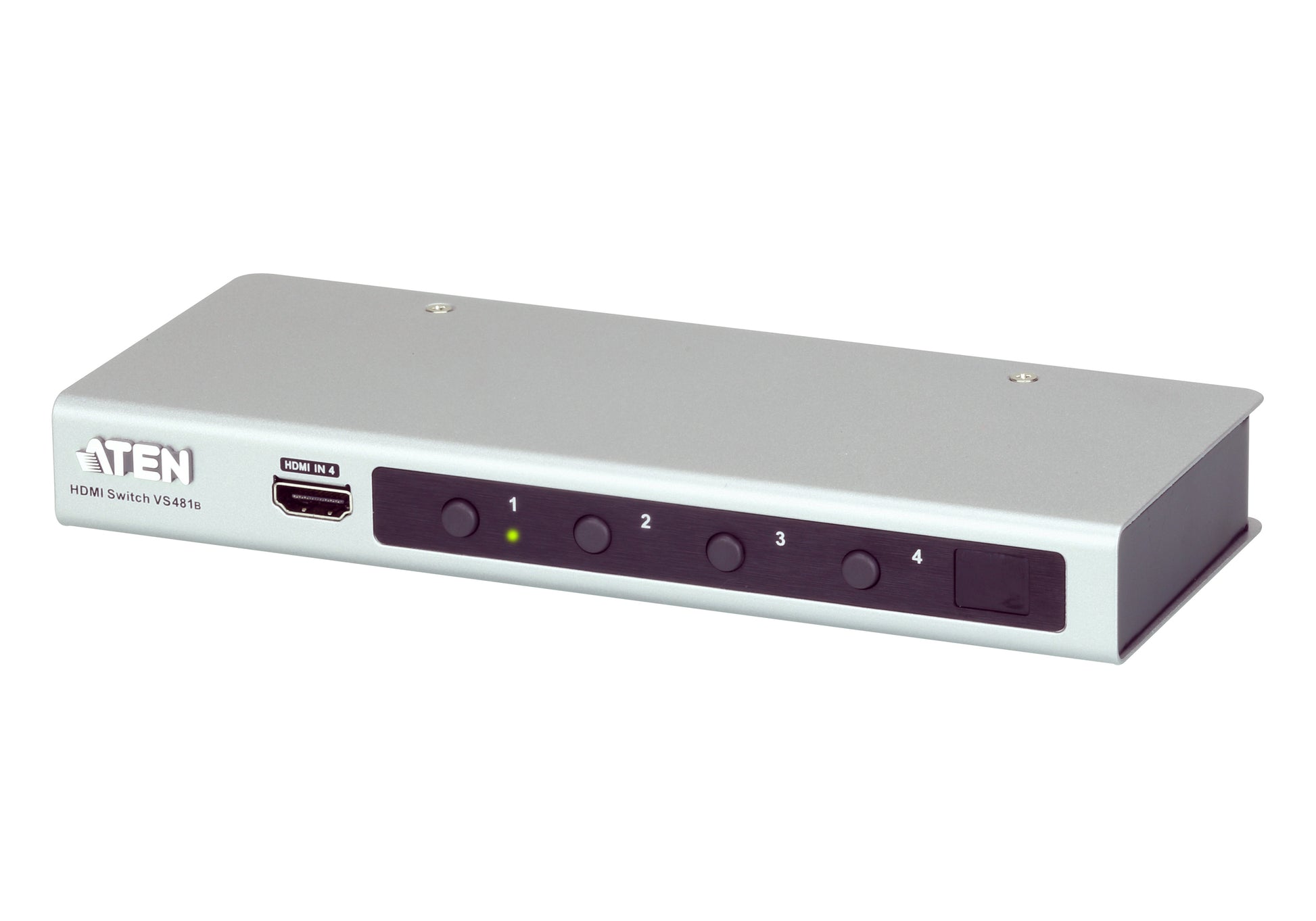 ATEN VS481B – HDMI-Switch – 4 HDMI-Eingänge, 1 HDMI-Ausgang, 4K UHD – Schwarz/Weiss, Metall