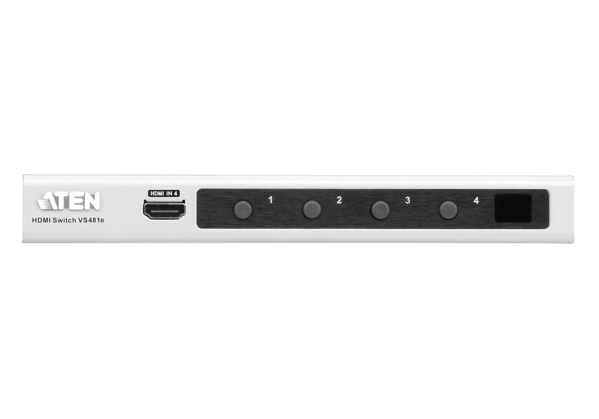 ATEN VS481B – HDMI-Switch – 4 HDMI-Eingänge, 1 HDMI-Ausgang, 4K UHD – Schwarz/Weiss, Metall