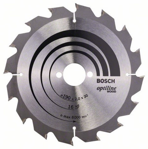 Bosch Optiline Wood Kreissägeblatt 190 × 30 × 2 mm, 16 Zähne – für Holz