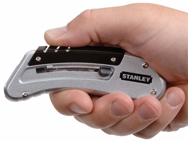 Stanley Quickslide – Einziehbares Abbrechmesser 19 mm, mit Sperre, Zink, Grau