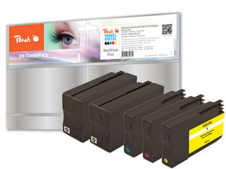 Peach Tintenpatronen-Multipack 951XL, XL, kompatibel – für HP Officejet Pro 251dw, 276dw, 8610 und andere