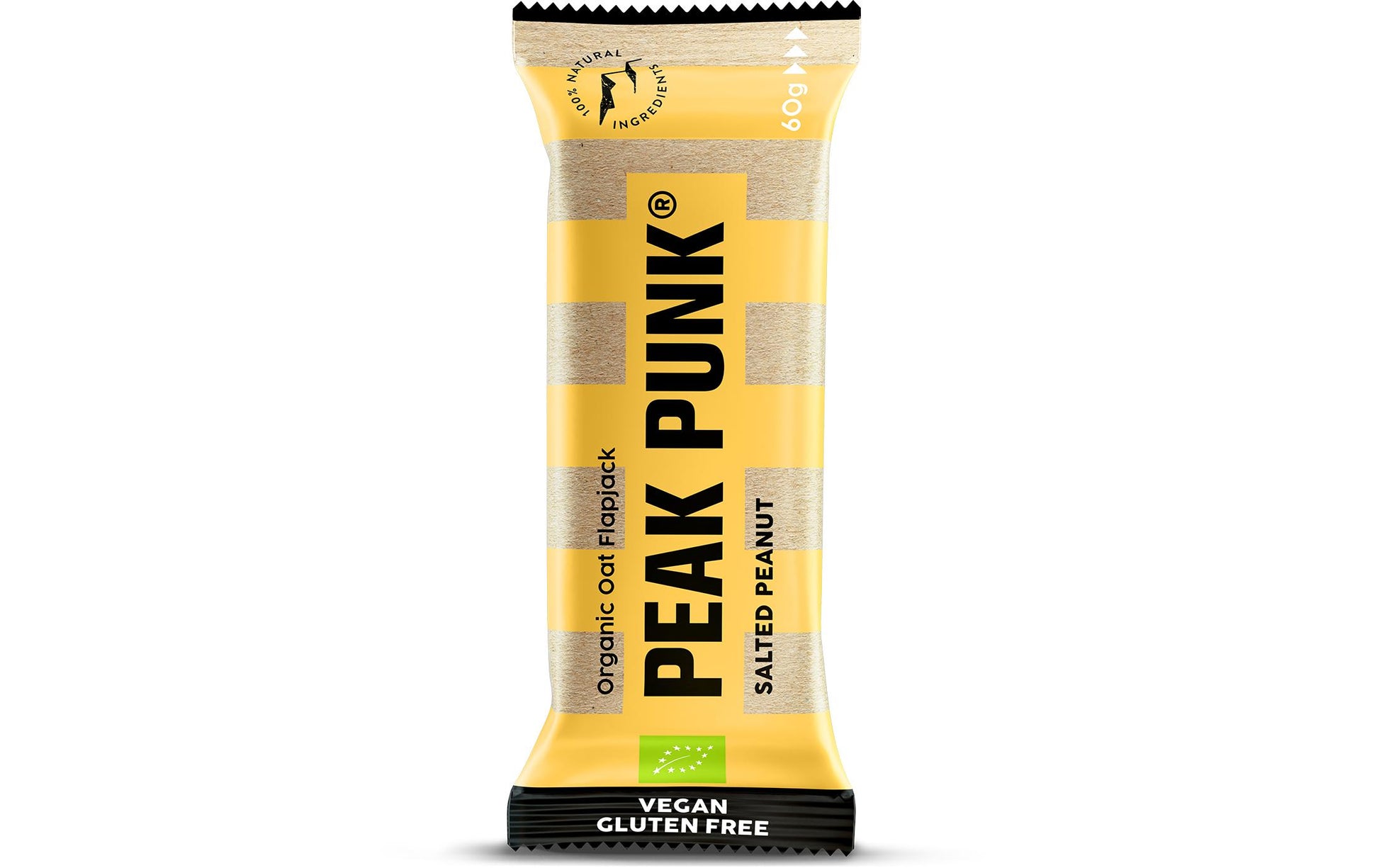 Peak punk Bio Hafer-Flapjack – Erdnuss, gesalzen, bio – 12 × 60 g
