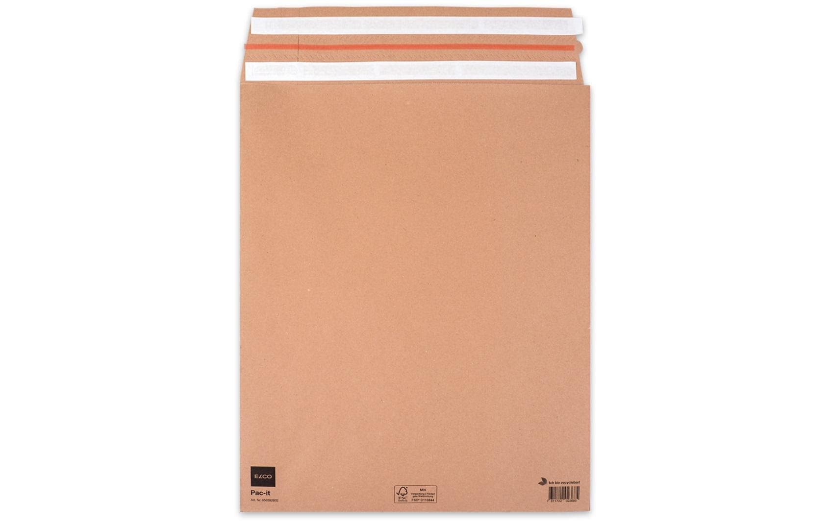 Elco Papierversandtasche – 380 × 475 × 80 mm, Seiten- und Bodenfalte, braun, Einsteckverschluss – 100 Stück