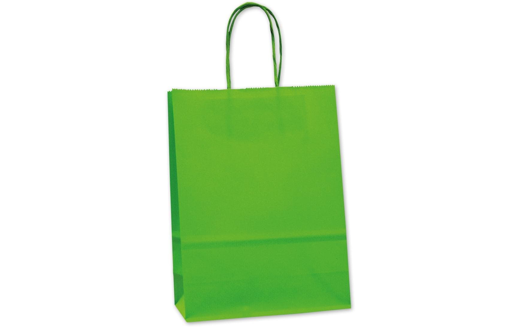Elco Papier-Tragetasche, Grün, 180×80×240 mm, mit Kordel, 100 g/m² – 25 Stück