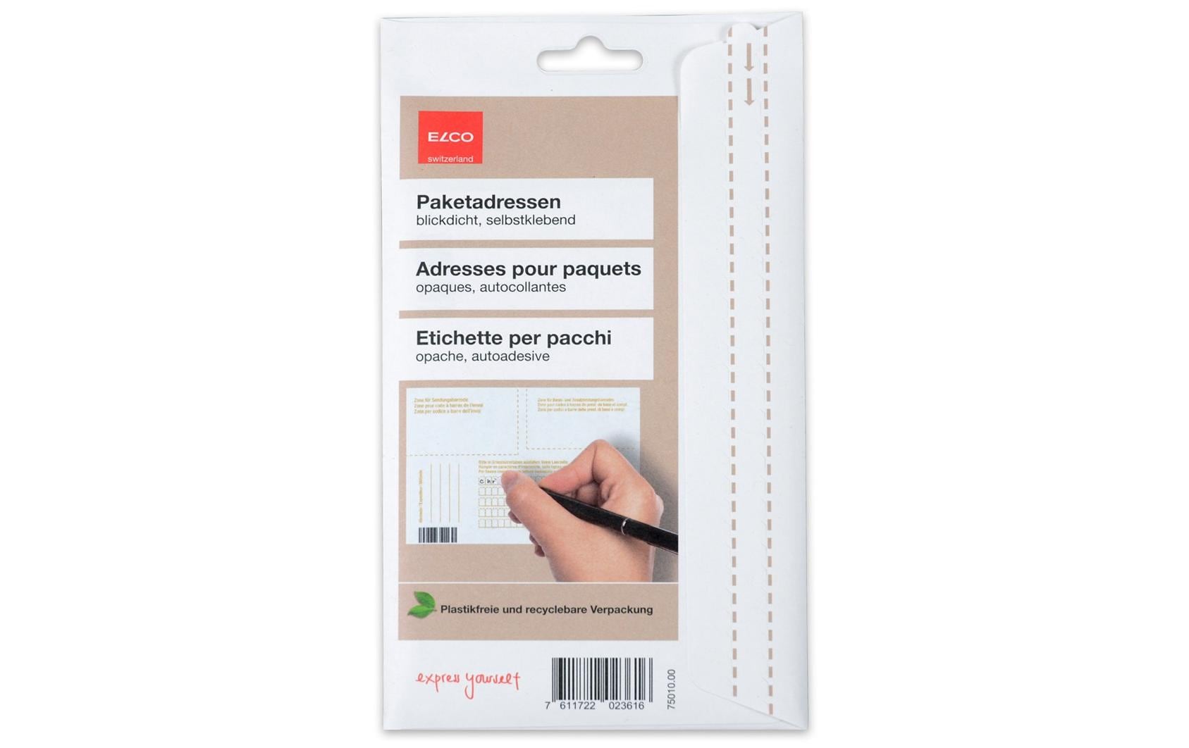 Elco Haftetiketten – rechteckig 148 × 105 mm, A6, weiss, blickdicht, 750 Stk.