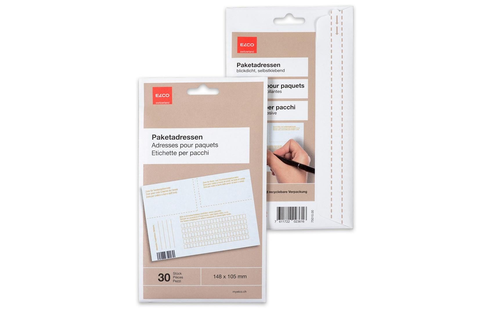 Elco Haftetiketten – rechteckig 148 × 105 mm, A6, weiss, blickdicht, 750 Stk.