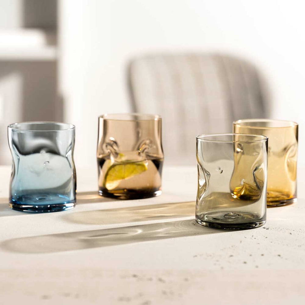 LEONARDO Trinkglas – 0,30 l, Kalk-Natron-Glas, Mehrfarbig, 4 Stück