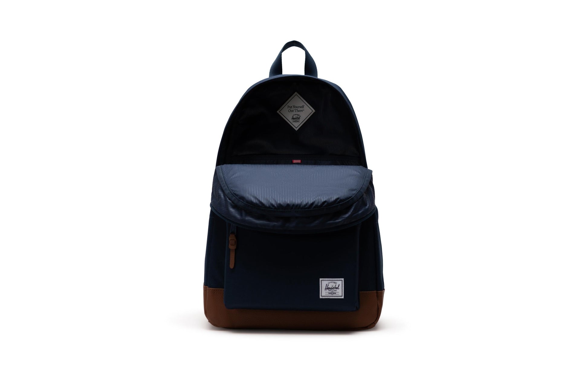 Herschel Notebook-Rucksack Heritage – für 16", 24 l, wasserabweisend, rPET-Polyester – Navy/Tan