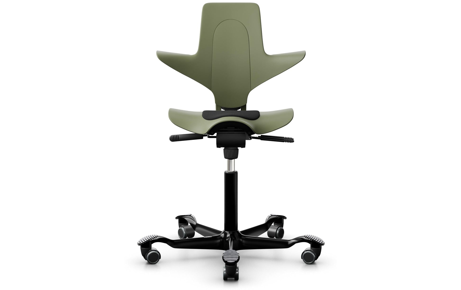 HÅG Bürostuhl Capisco Puls 8010 – 110 kg, schwarz/graugrün