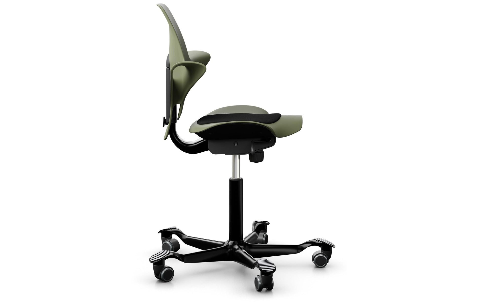 HÅG Bürostuhl Capisco Puls 8010 – 110 kg, schwarz/graugrün