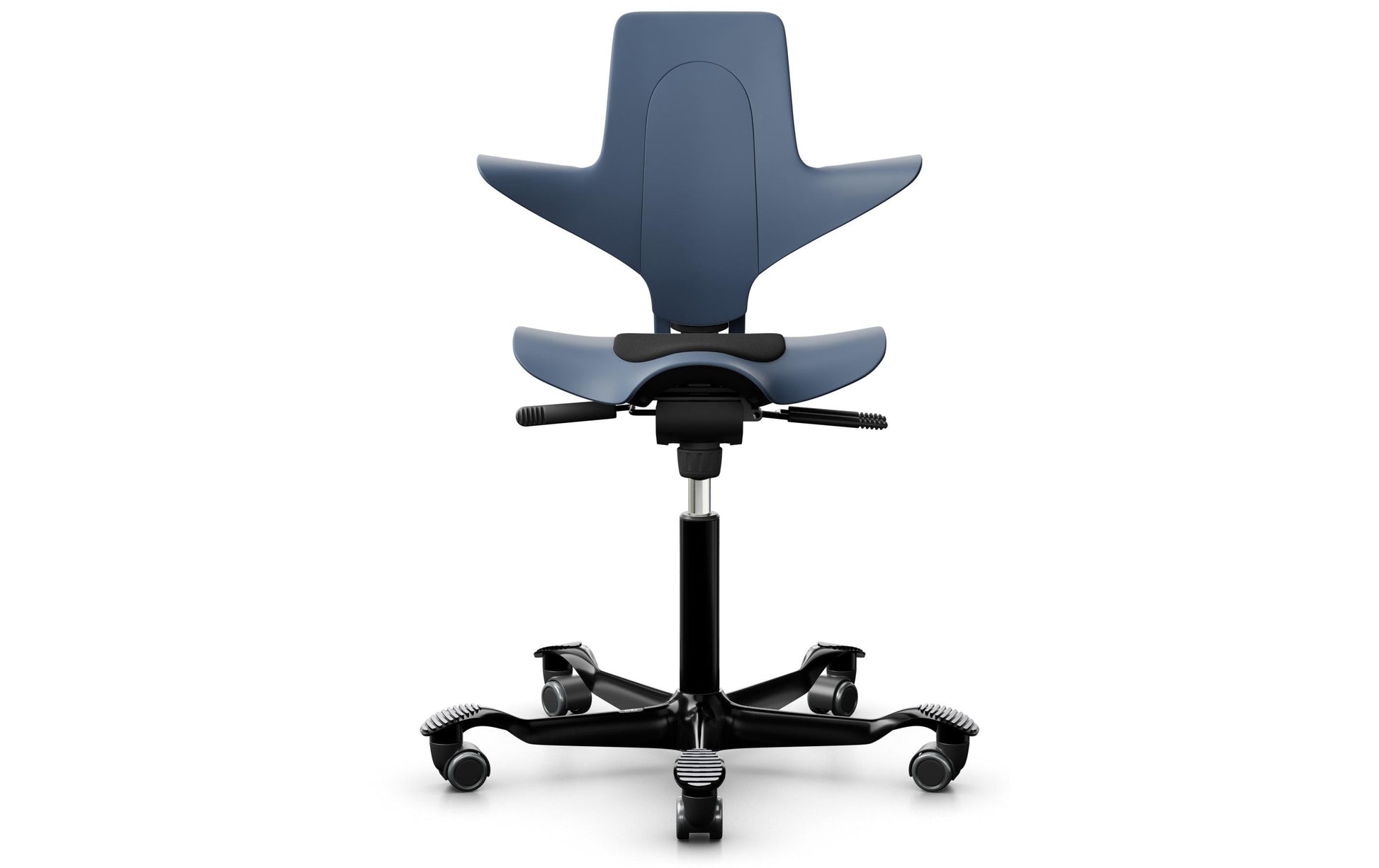 HÅG Bürostuhl Capisco Puls 8010 – 110 kg, Aluminiumgestell, Blaugrau
