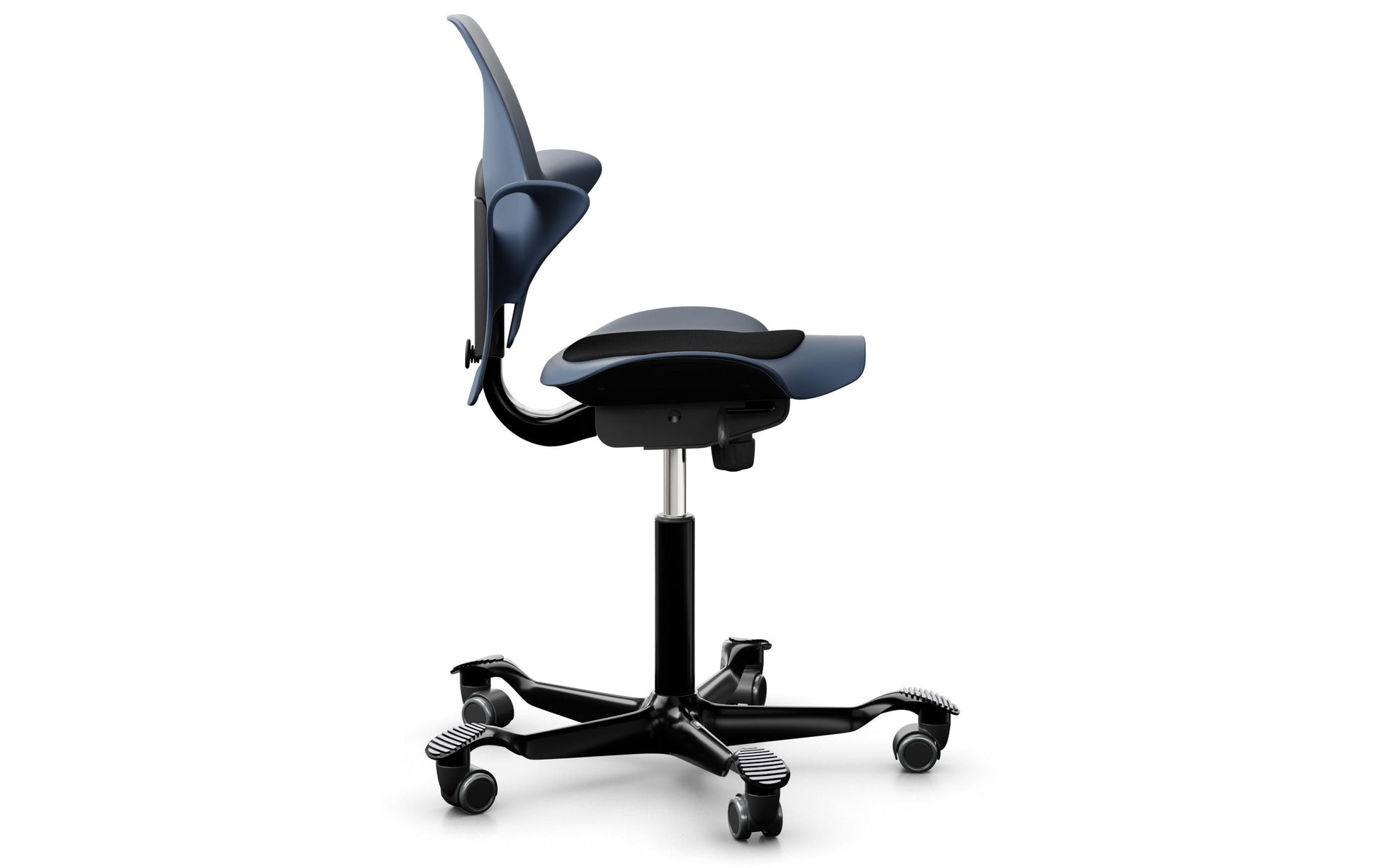 HÅG Bürostuhl Capisco Puls 8010 – 110 kg, Aluminiumgestell, Blaugrau