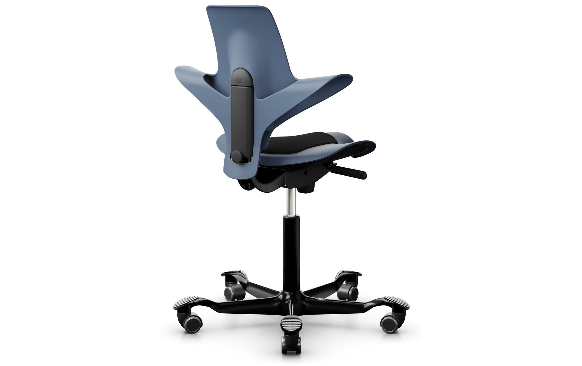 HÅG Bürostuhl Capisco Puls 8010 – 110 kg, Aluminiumgestell, Blaugrau