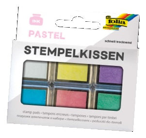 Folia Stempelkissen – sortiert, 24 × 24 mm, Set zu 6