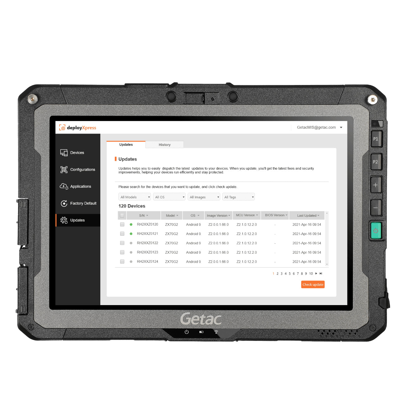 Getac ZX10 SD – 128 GB, 6 GB RAM, Android, 1920×1200 px, SD 660