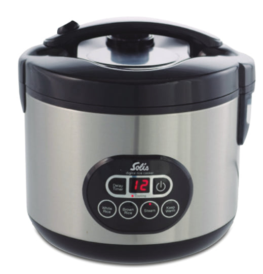Solis Reiskocher Duo 817 – 1,2 l, 500 W – Warmhaltefunktion – Schwarz/Edelstahl