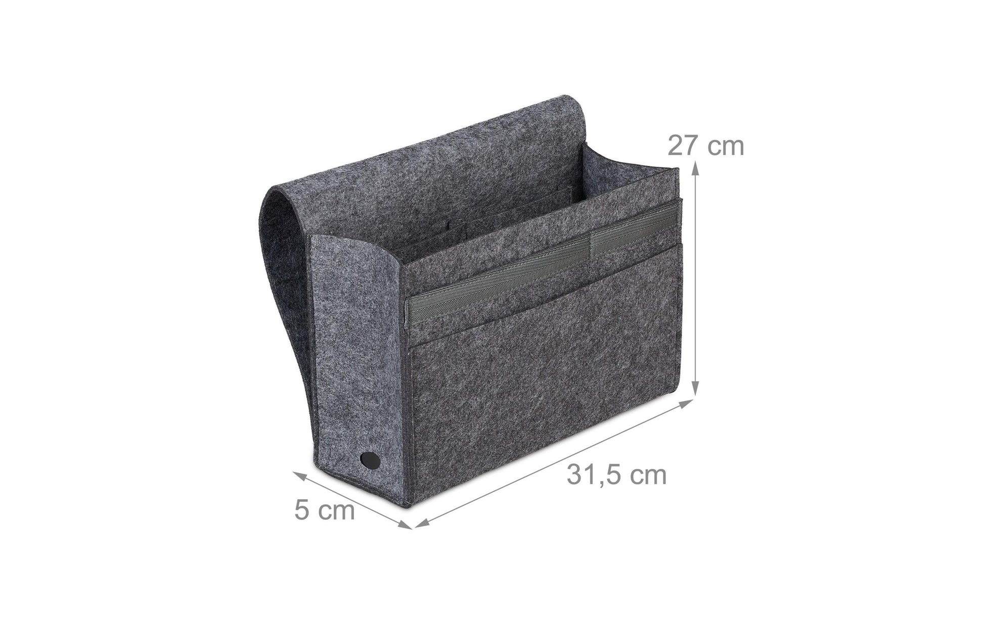 Relaxdays Betttasche – Filz – Anthrazit – 315 × 270 × 50 mm – 6 Fächer, Klettverschluss